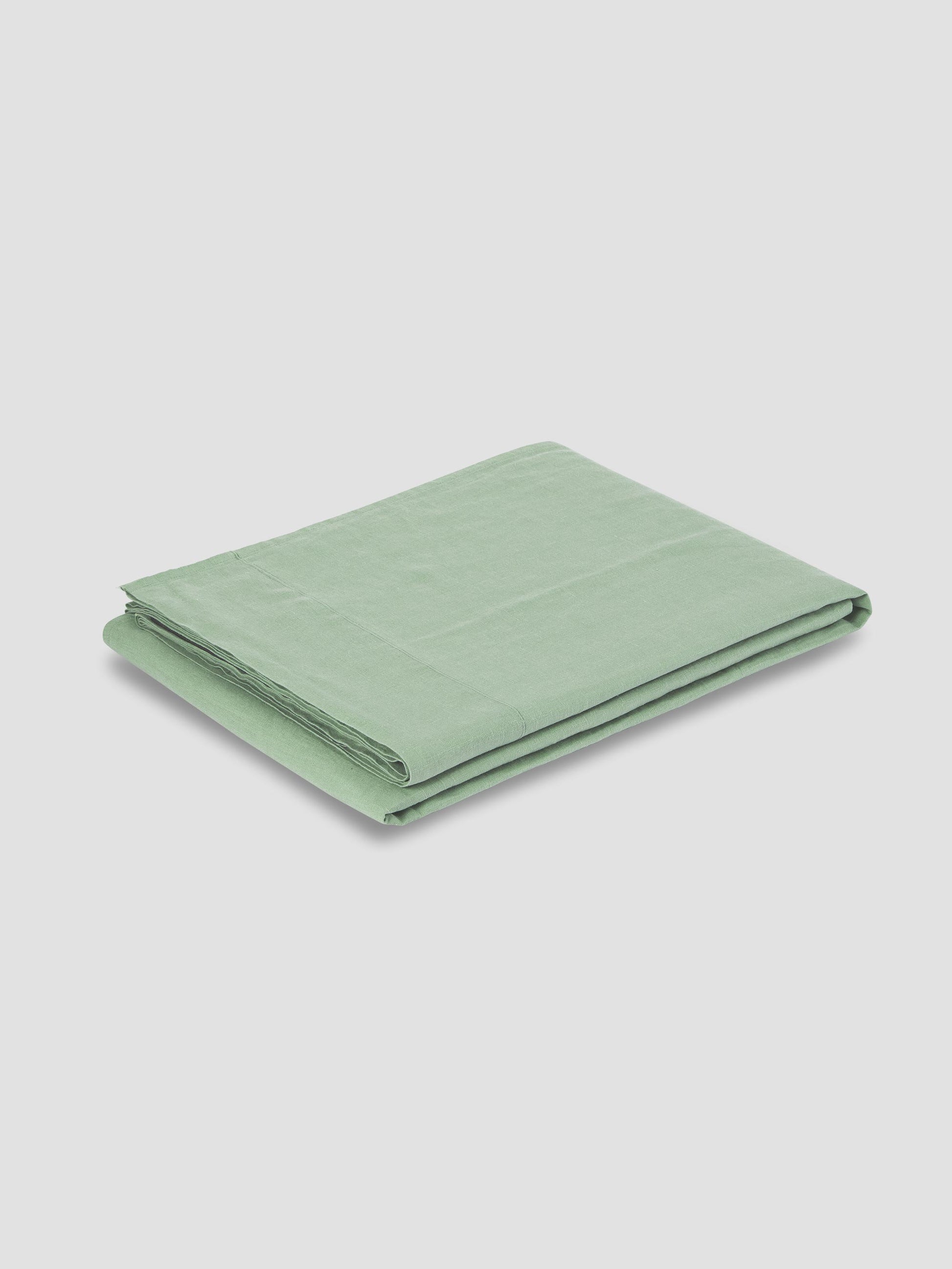 Sage Green Linen Blend Flat Sheet