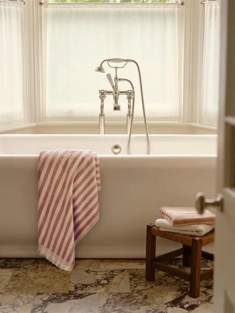 Sand Shell Pembroke Stripe Cotton Towels