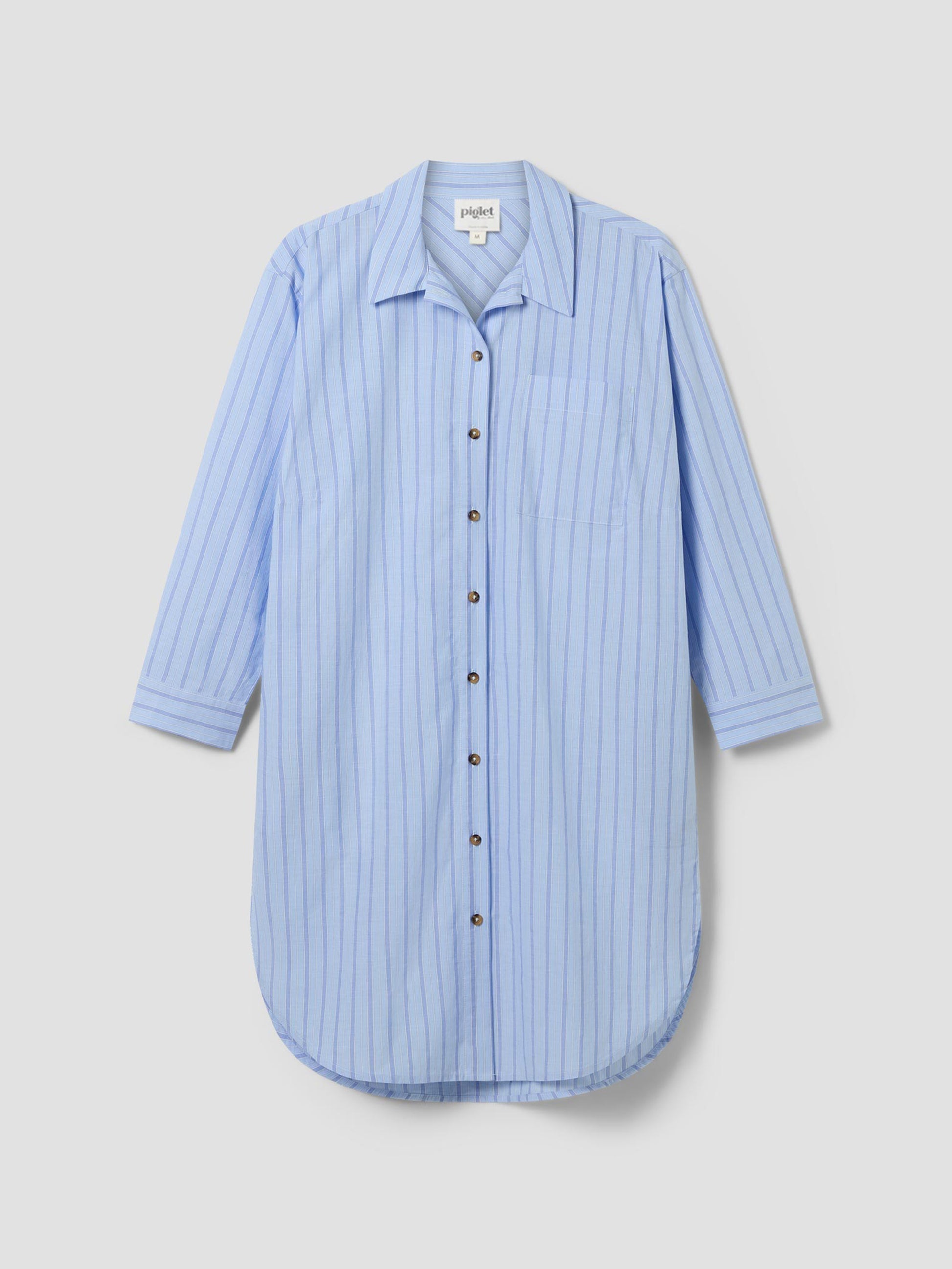 Pale Blue Favourite Shirt Stripe Cotton Nightshirt