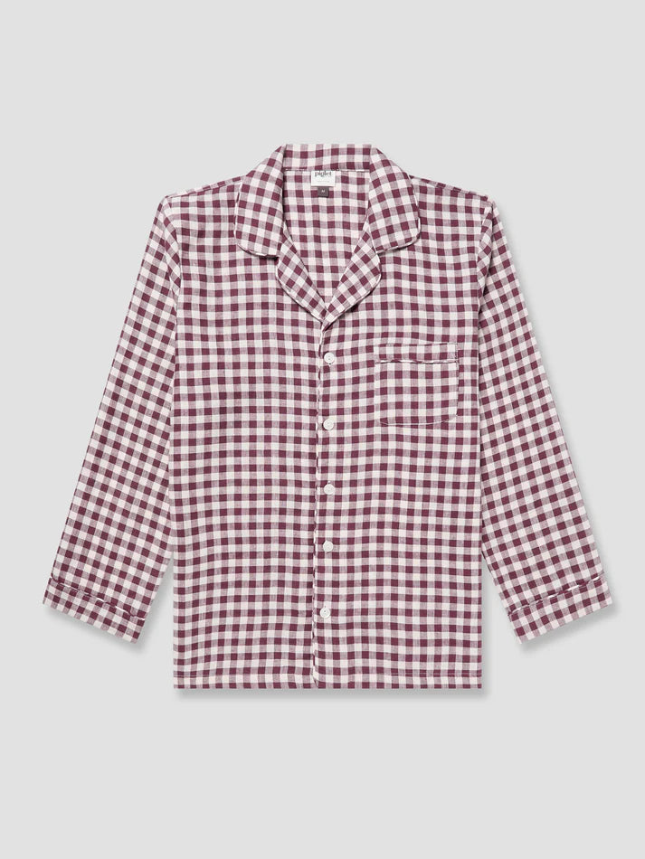 Men's Berry Gingham Pajama Shirt