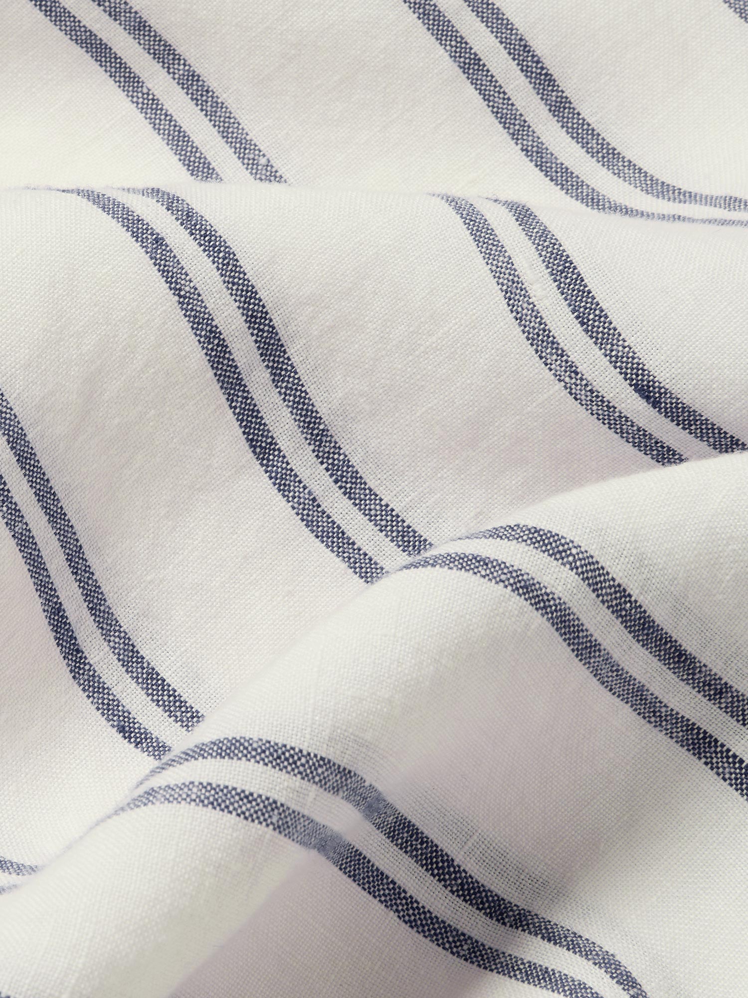 Ivory Kemptown Stripe 100% Linen Flat Sheet