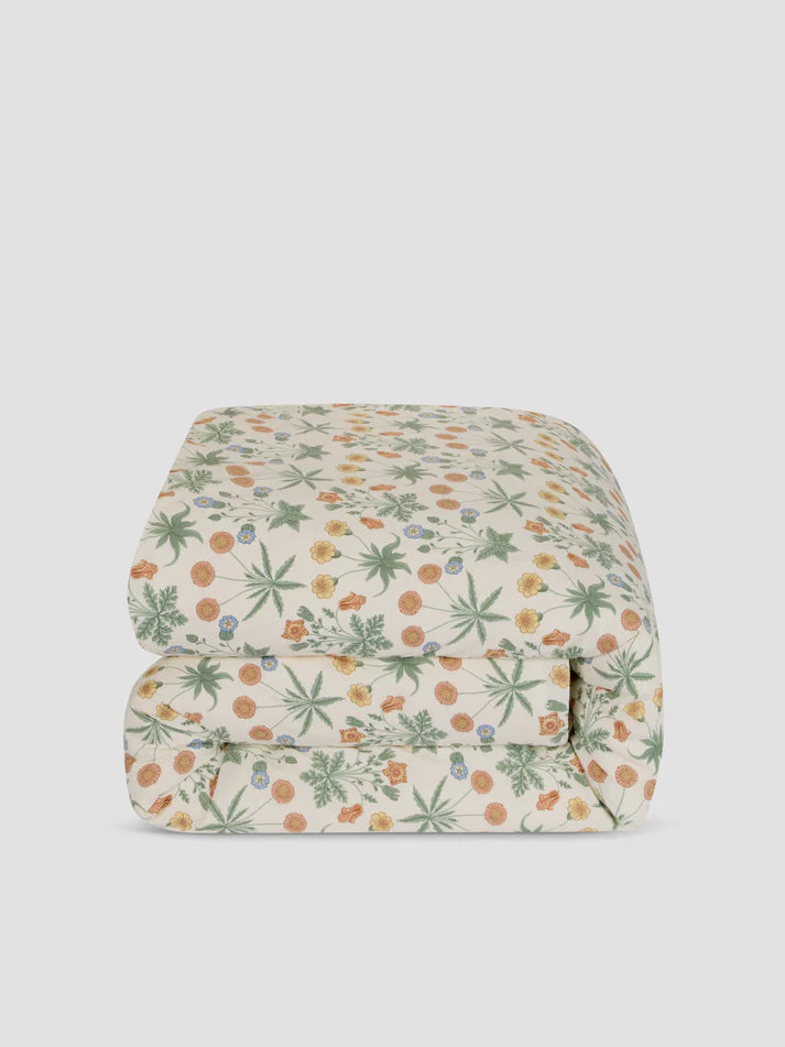 Sage & Mindful Cream Daisy Cotton Duvet Cover