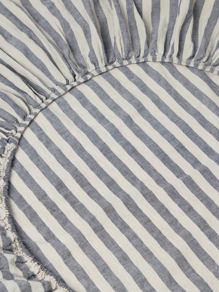 Atlantic Pembroke Stripe Linen Blend Fitted Sheet