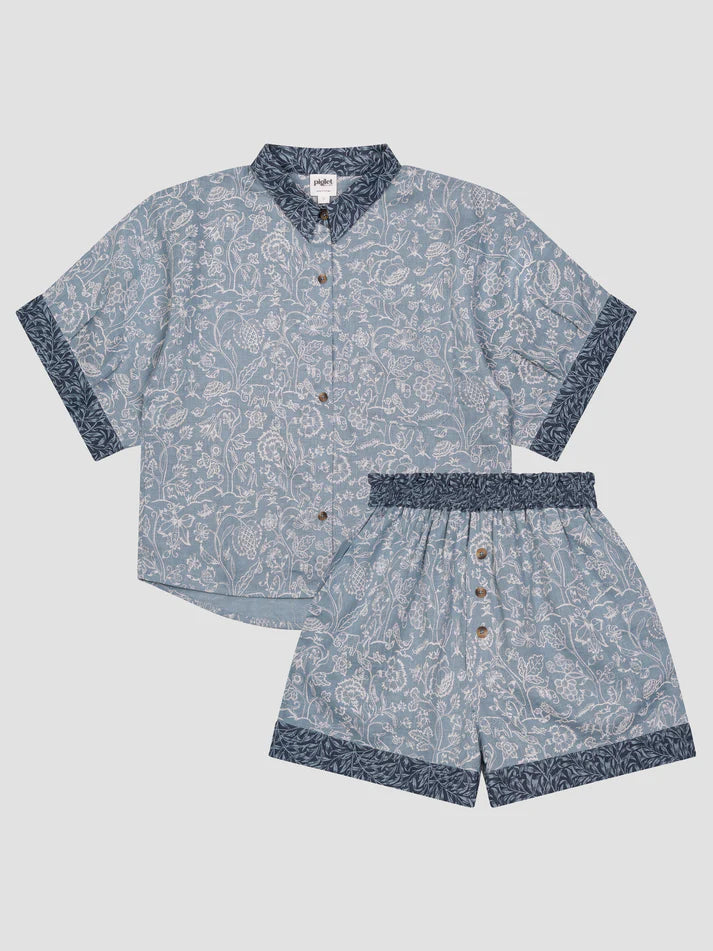 River Wandle Middlemore Linen Women’s Pajama Shorts Set