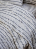 Ivory Kemptown Stripe 100% Linen Flat Sheet