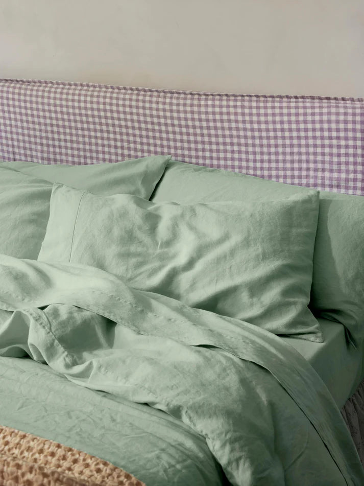 Sage Green Linen Blend Pillowcase (Pair)