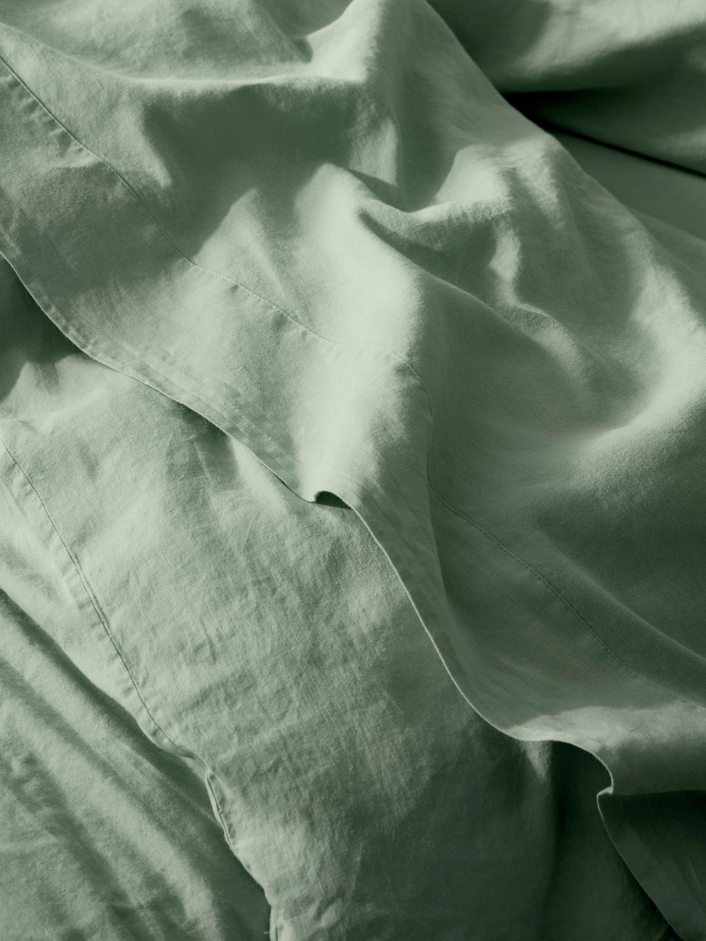 Sage Green Linen Blend Flat Sheet