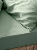 Sage Green Linen Blend Fitted Sheet